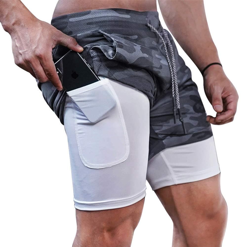 Superora Mens Running Gym 2 in 1 Sports Shorts Breathable Outdoor Workout Training Shorts with Pockets — view 10