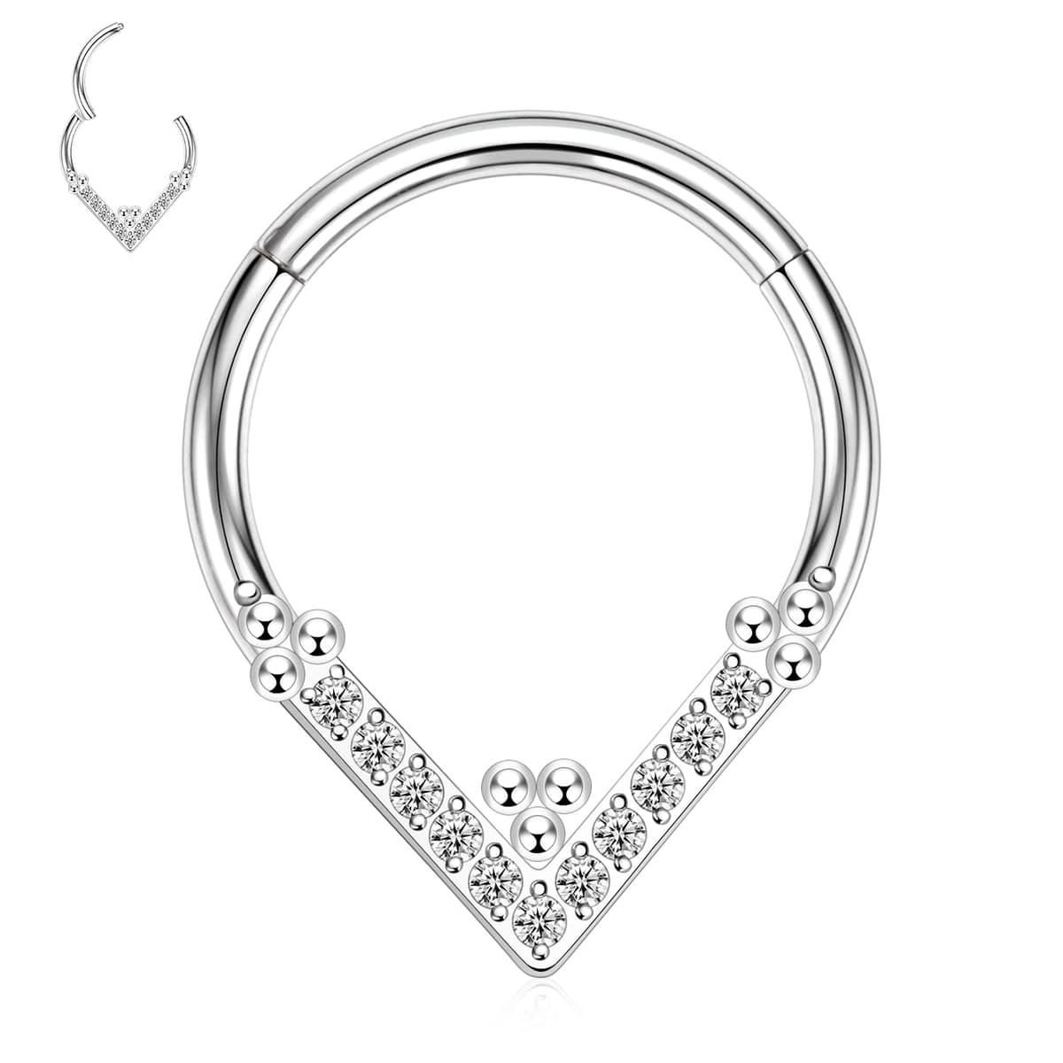hengkaixuan Teardrop Daith Earrings Septum Jewellery Nose Hoop Ring Surgical Steel Daith Rook Tragus Piercing Jewellery Septum Clicker Ring Small Hoop Earring — view 45