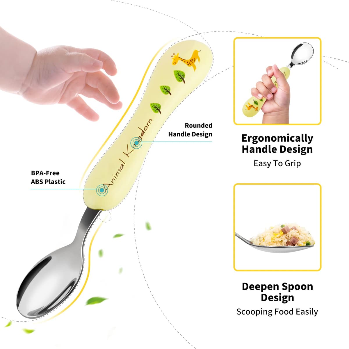 Lehoo Castle Children's Cutlery Set, 6pcs Stainless Steel Toddler Cutlery Kids Cutlery Flatware, Incudes 2 x Spoons, 2 x Forks, 2 x Knives — view 5