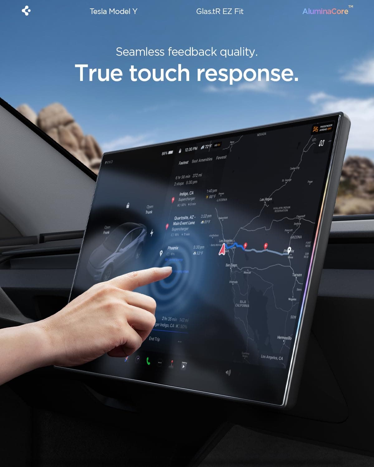Spigen Glas.tR EZ Fit Anti-Glare Matte Tempered Glass Screen Protector for Tesla Model Y L(2026), Model Y Standard(2026), Model Y Performance(2024-2026), Model Y Premium(2026) 16 inch - 1 Pack — view 7