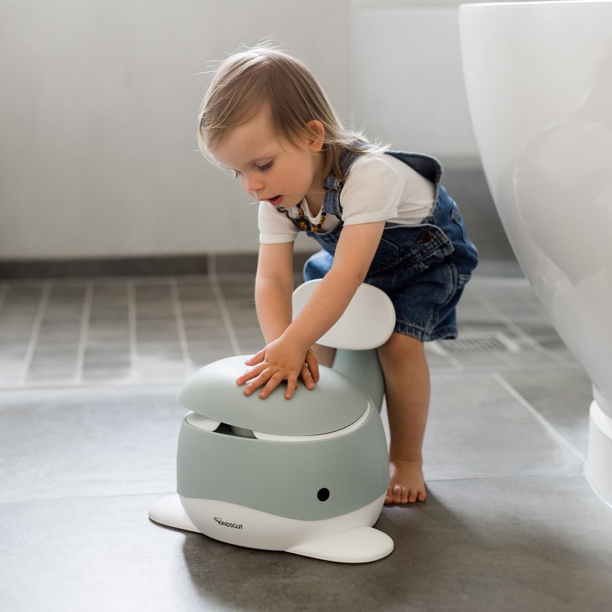 Kindsgut - Orinal para bebés, diseño de Ballena Infantil y Colores sutiles, Entrenamiento para IR al baño, Aguamarina — view 2