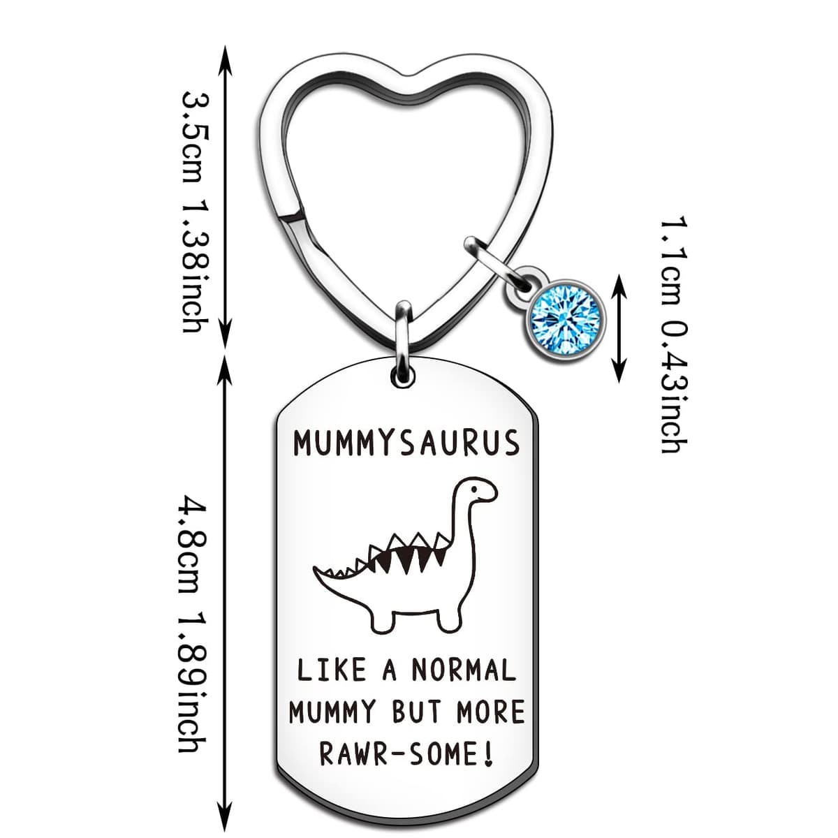 Funny Mummy Gifts Mummysaurus Keyring from Daughter Son Birthday Christmas Thanksgiving Mothers Day Gifts for Mummy Mother Mama Mum — view 2