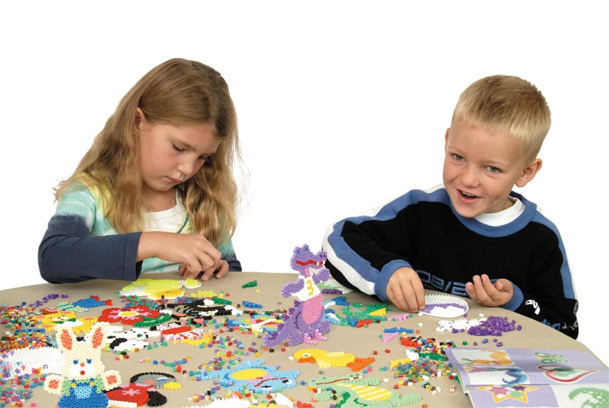 HAMA Bolsa de perlas | Aprox. 1000 cuentas midi fusibles para manualidades y mosaicos | Perlas de fusión para niños creativos 5+ | Juego de arte y decoración | Beige — view 6