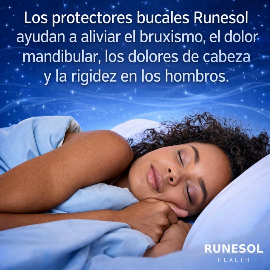 Runesol ferula descarga bruxismo, 4 x Normal, ferula dental bruxismo, protector bucal para dormir, ferulas de descarga para bruxismo, ferula dental noche, funda dientes, felulas Bucales dentales — view 6