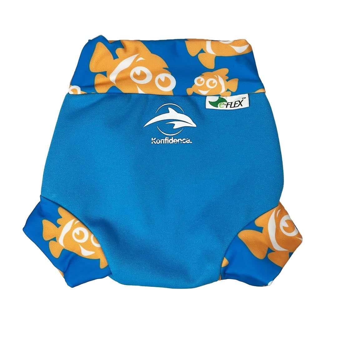 Konfidence Splashy Nappy – Reusable Eco-Friendly Swim Nappy Cover Made Using Recycled Plastics (3–36mths) Leak Proof Design - Machine Washable (Navy/Green, 9-12 Months) — view 5