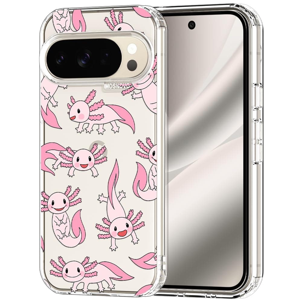 MOSNOVO Case for Google Pixel 9 & Pixel 9 Pro, [Buffertech 6.6ft Military-Grade Drop Protection] [Anti Peel Off Tech] Clear TPU Bumper Phone Case Cover Design - Eucalyptus — view 49