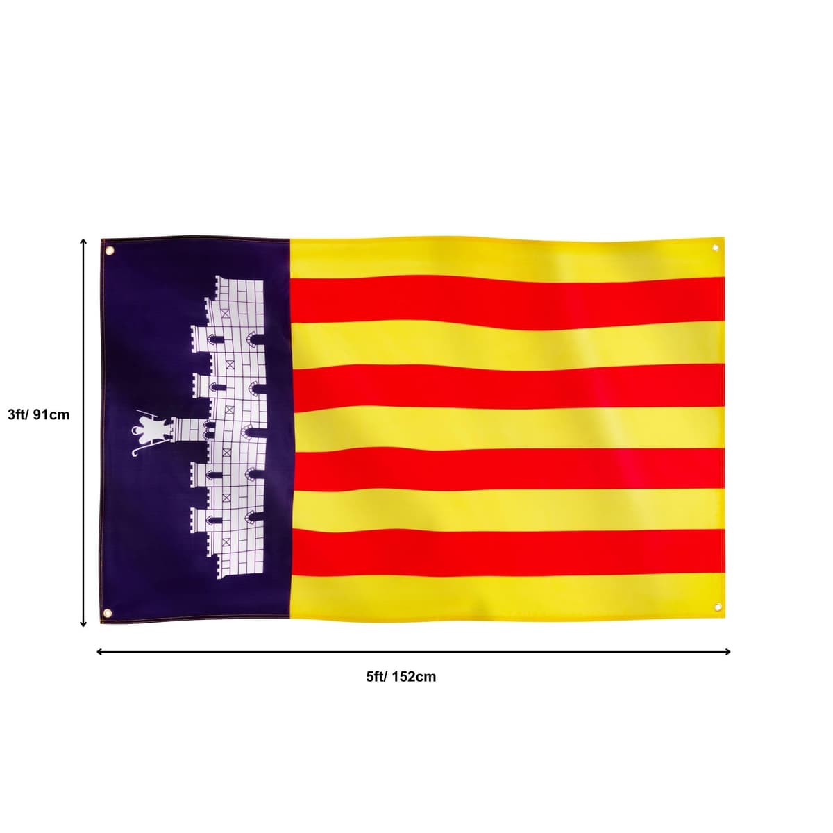 Runesol Cornwall Flag - 91x152cm, 3ft x 5ft, Cornish Flag, 4 Grommets, Eyelet in Every Corner, Premium Quality, Inside & Outside Use, Vivid Colours — view 566