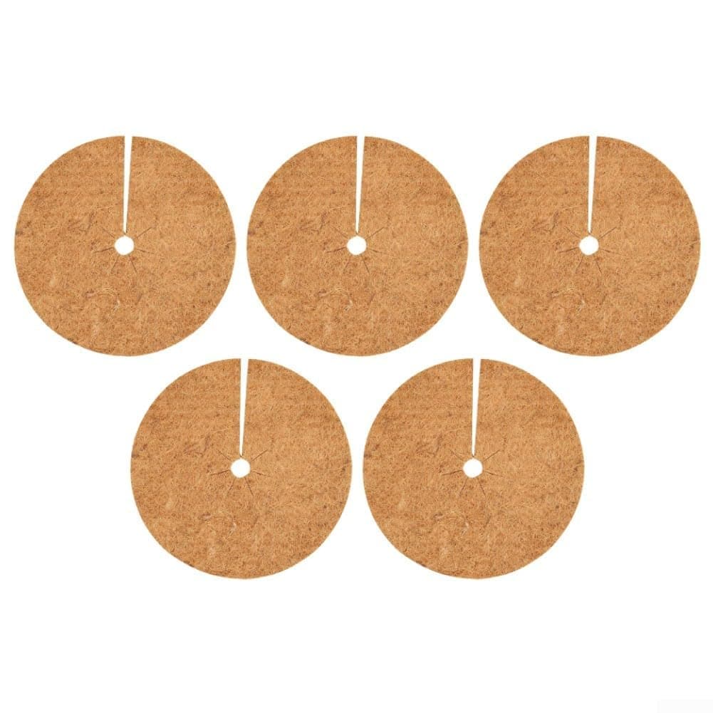 Coconut Coir Frost Protection Mat for Plants – 30 cm & 25 cm Round Flat Mulch Mat, Anti-Grass Growth, Biodegradable, 10-Pack