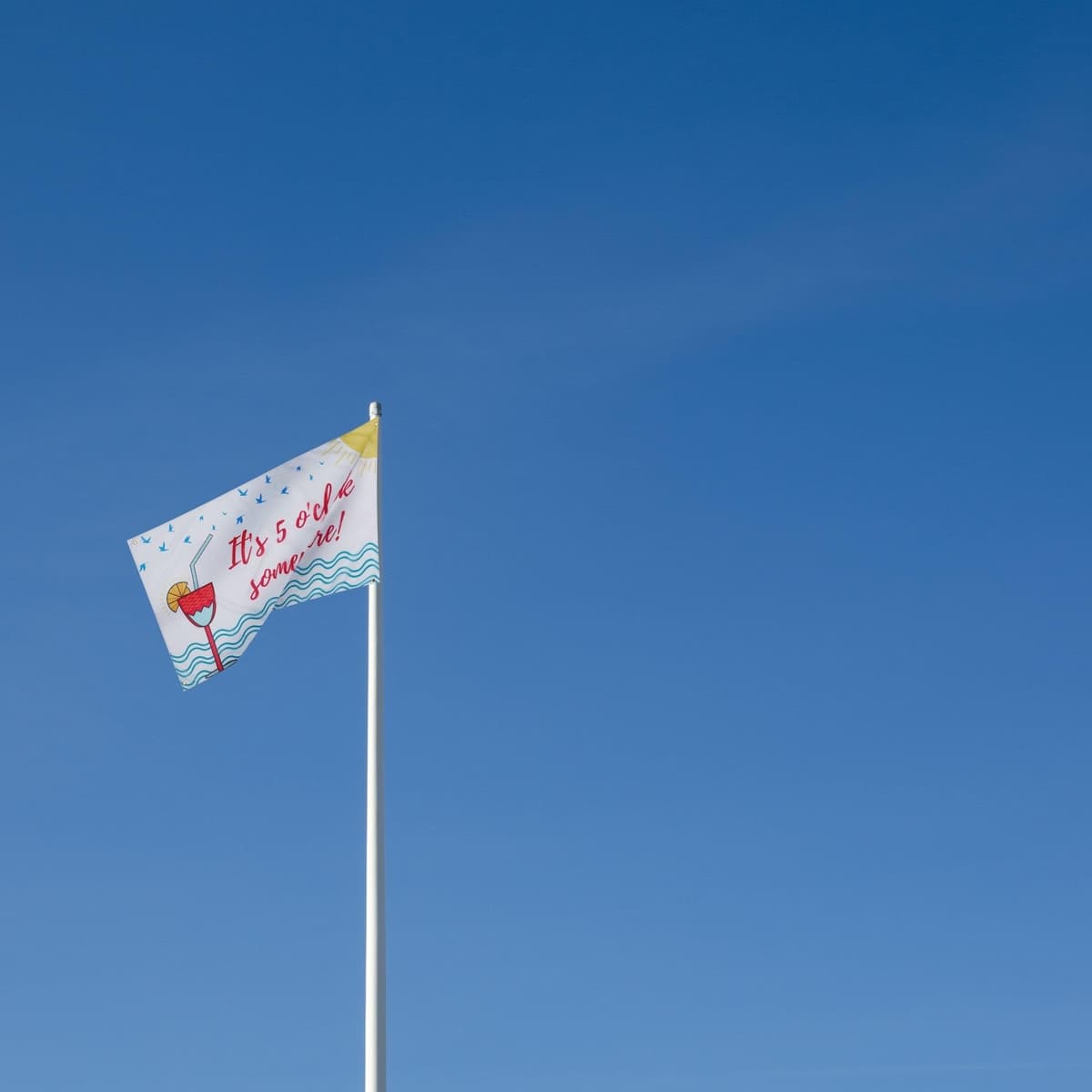 Runesol 5 O'Clock Somewhere Party Flag, 91x152cm, 3ft x 5ft, Premium Quality, Vivid Colours, Inside/Outside Use — view 5