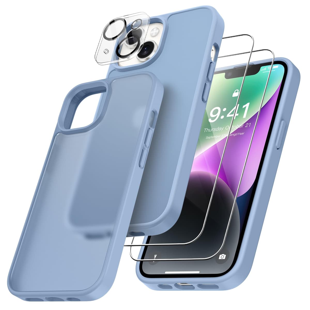 FLLAO 4 en 1 Funda para iPhone 15 con 2 Protector Pantalla y 1 Protector Lente Cámara, [Almohadilla de Aire integrada] Antigolpes Antiarañazos Carcasa 6,1 Pulgadas, Transparente — view 58