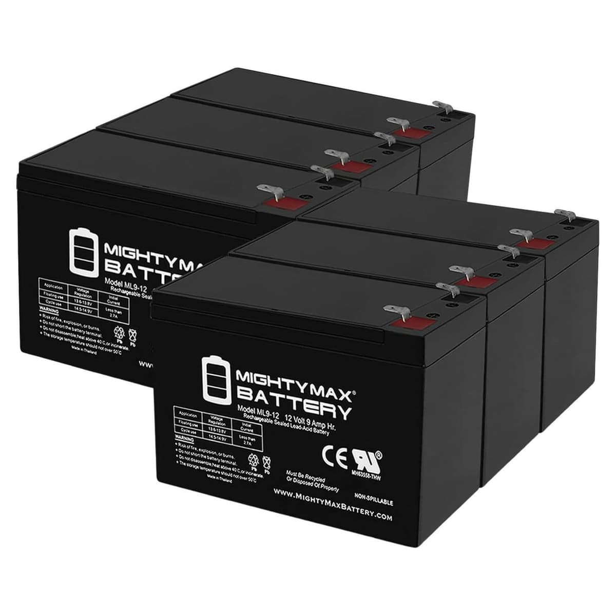 ML9-12 - 12 V 9 Ah Rechargeable SLA Battery - Mighty Max Battery Brand Product — view 12