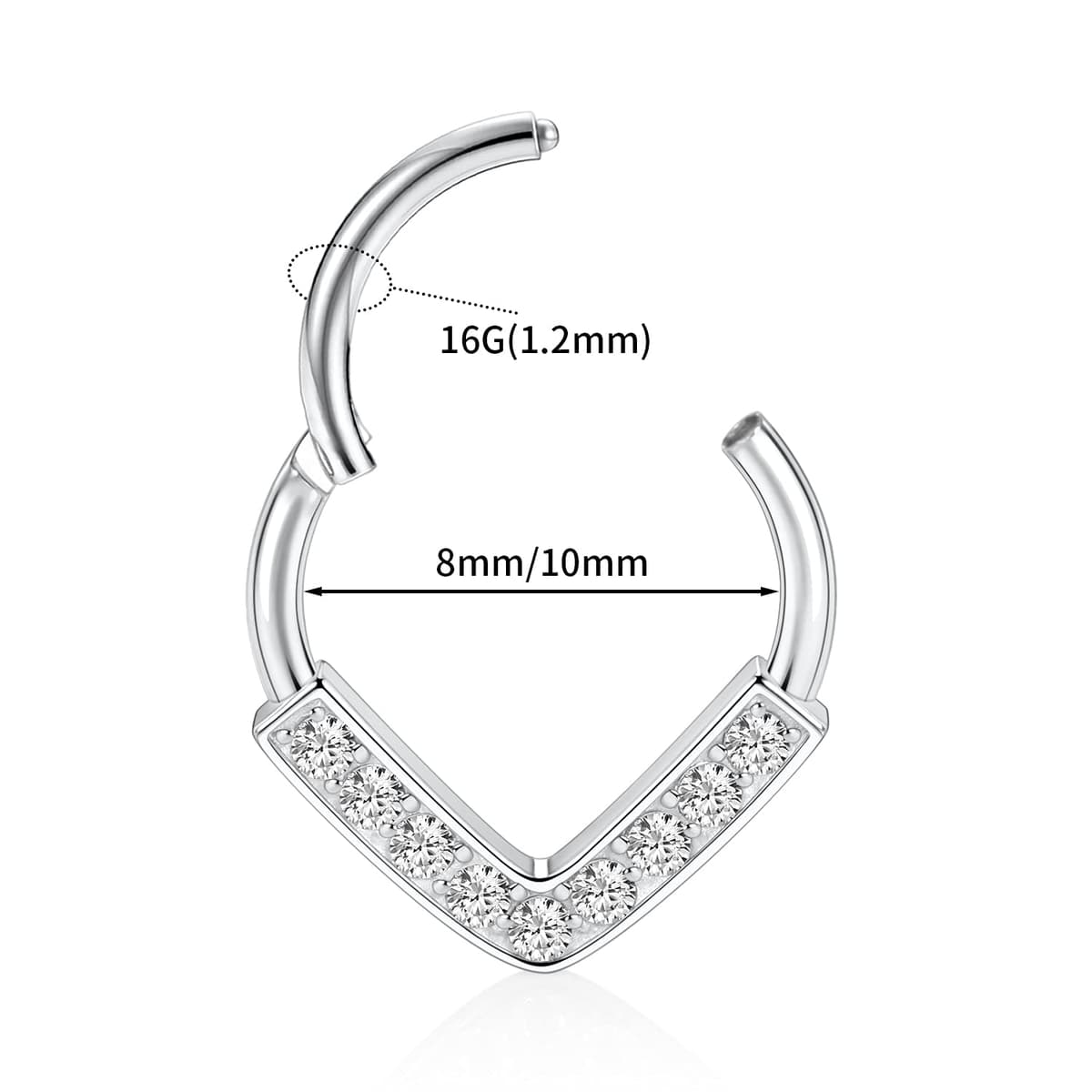 hengkaixuan Teardrop Daith Earrings Septum Jewellery Nose Hoop Ring Surgical Steel Daith Rook Tragus Piercing Jewellery Septum Clicker Ring Small Hoop Earring — view 2