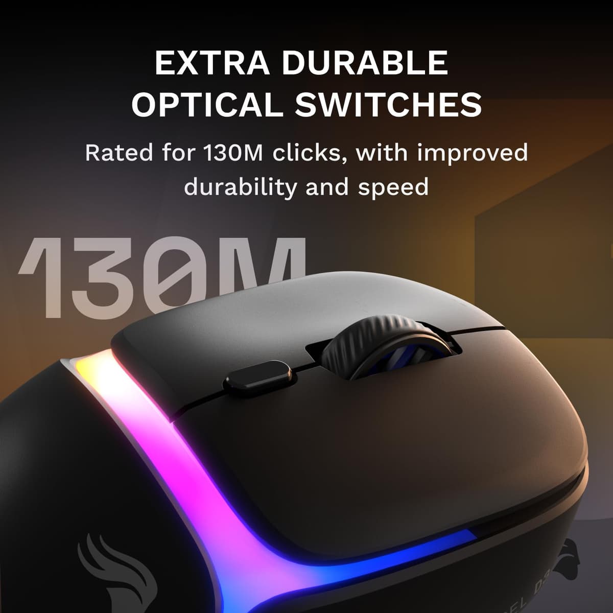 GLORIOUS Gaming Model D3 Wireless Gaming Mouse - InfinitePlay Swappable Battery System, 8k Polling, 130M Click Optical Switches, Ultralight 69g, 30K DPI Optical Sensor, RGB - Black — view 4