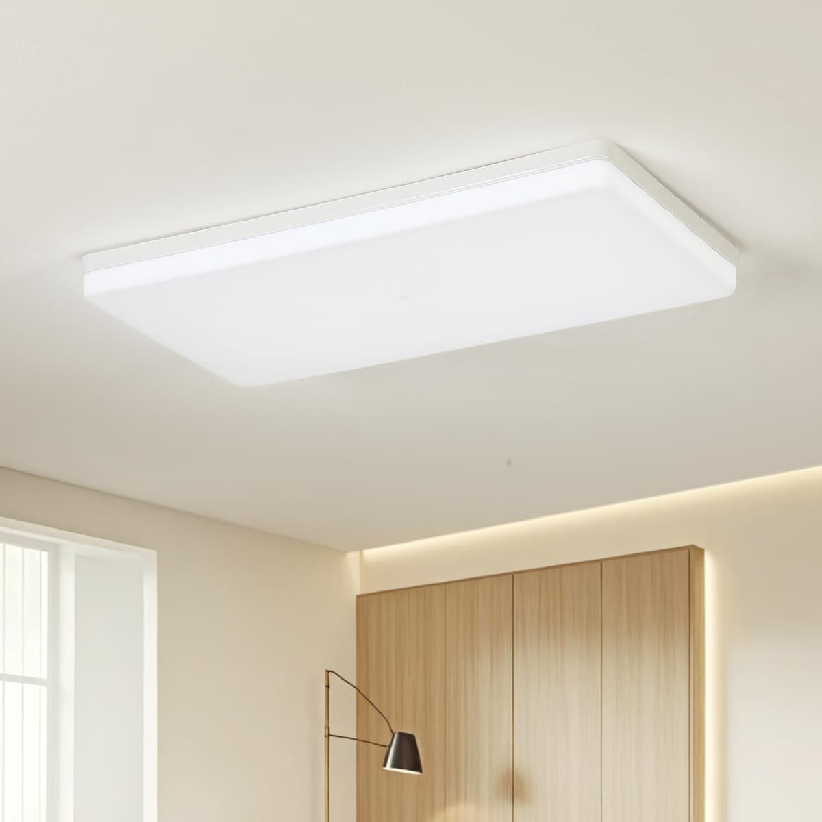 EASY EAGLE LED Lámpara de Techo 48W 4800LM Moderna Cuadrada Plafón Luz Led 6500K Lámpara Panel IP44 Impermeable para Baño Sala Dormitorio Cocina Oficina Comedor Ø30CM — view 23