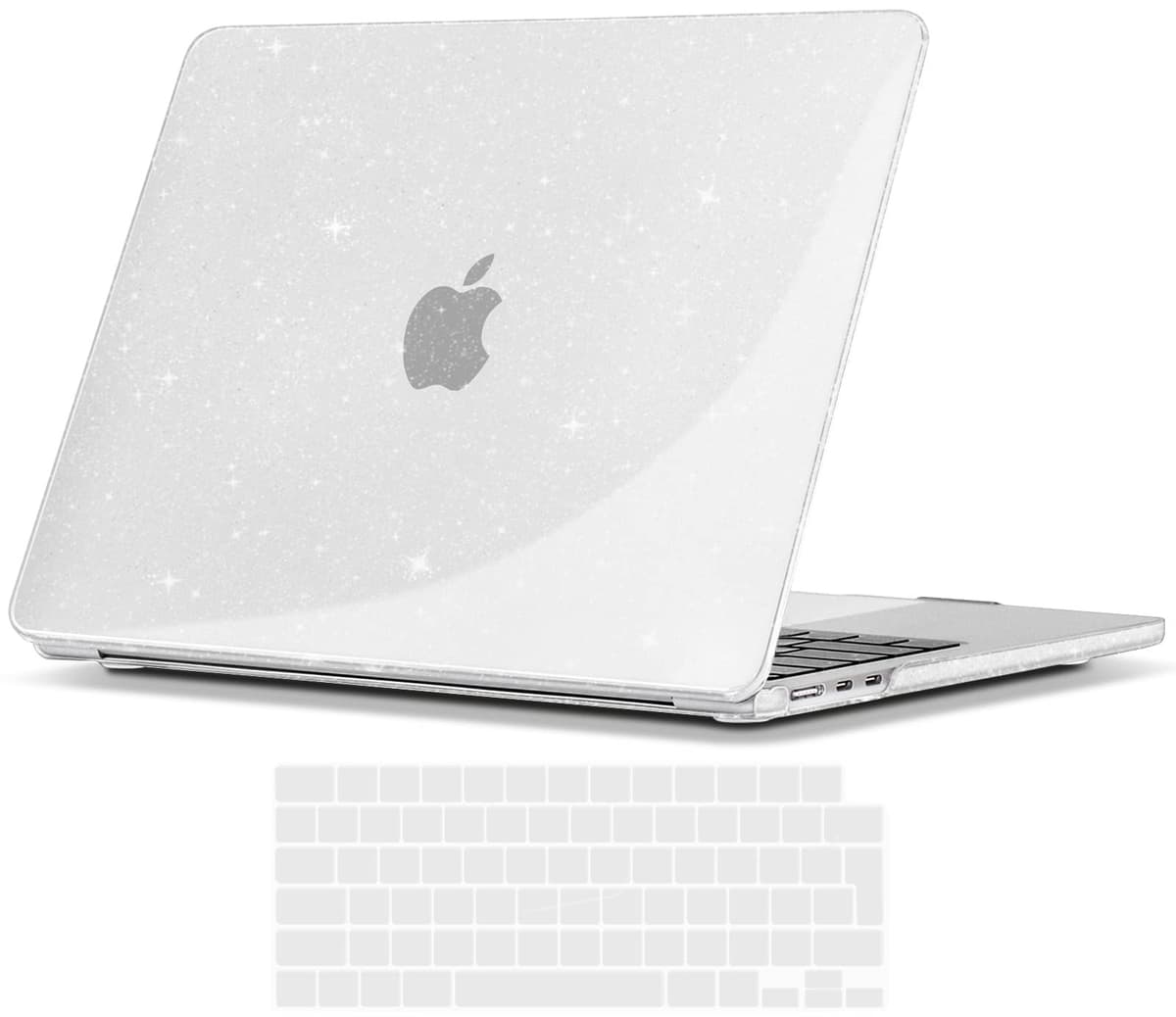 TECOOL Case compatible with MacBook Air M1 & MacBook Air 13 inch Retina 2020 2019 2018 (A2337 A2179 A1932), Plastic Snap On Hard Shell Cover & UK EU Keyboard Protector, Crystal Clear (Glossy) — view 46