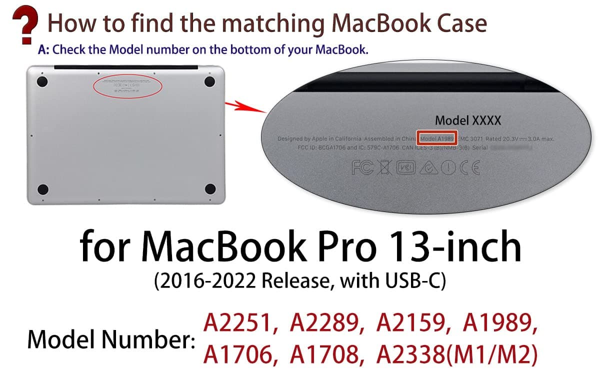 UESWILL MacBook Pro 13 inch M1 M2 Case 2024 2023 2022-2016 Release Model A2338 A2289 A2251 A2159 A1989 A1706 A1708, with USB-C Touch Bar, Matte Hard Shell Case Cover, Black — view 2