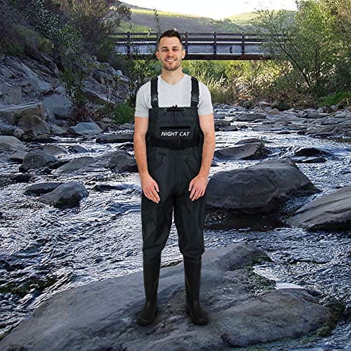 Night Cat Waterproof Fishing Waders: Hunting Chest Wader with Bootfoot Belt Breathable Lightweight Black Size Men 11 Women 12 — view 6