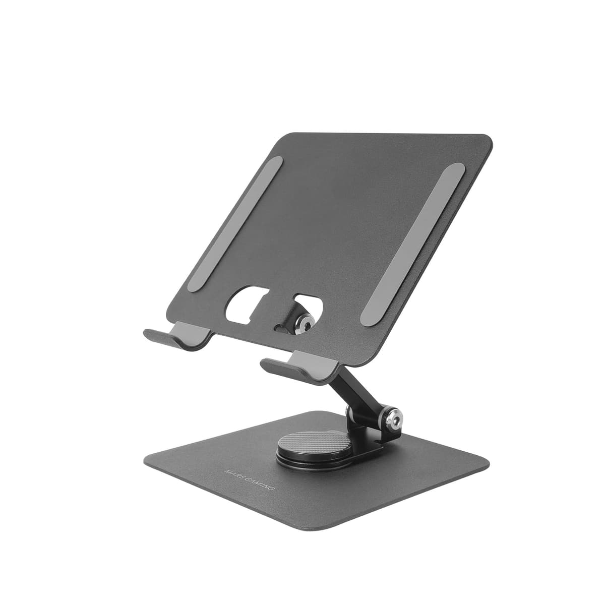 Mars Gaming MA-RST 2-in-1 Convertible Tablet Stand to 13 Inches, 360° Rotatable + Adjustable Height and Angle 180°, Lightweight Steel Folding Tablet Stand, Non-Slip, Black