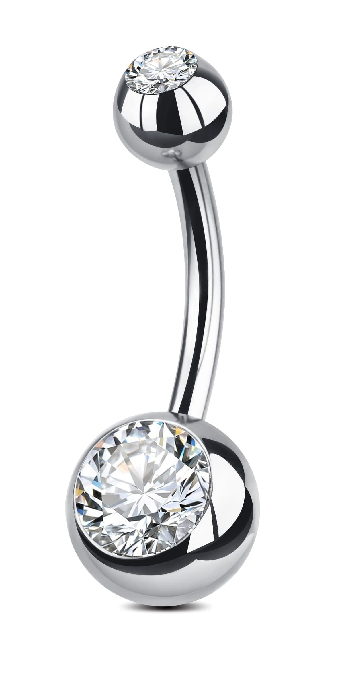 AceFun Piercing ombligo Titanio oro plata 6mm 8mm 10mm 12mm 14mm Piercings de banana acero quirurgico mujeres 1 pieza 14G Piercing ombligo G23 Barbell Bijoux Anillos — view 8