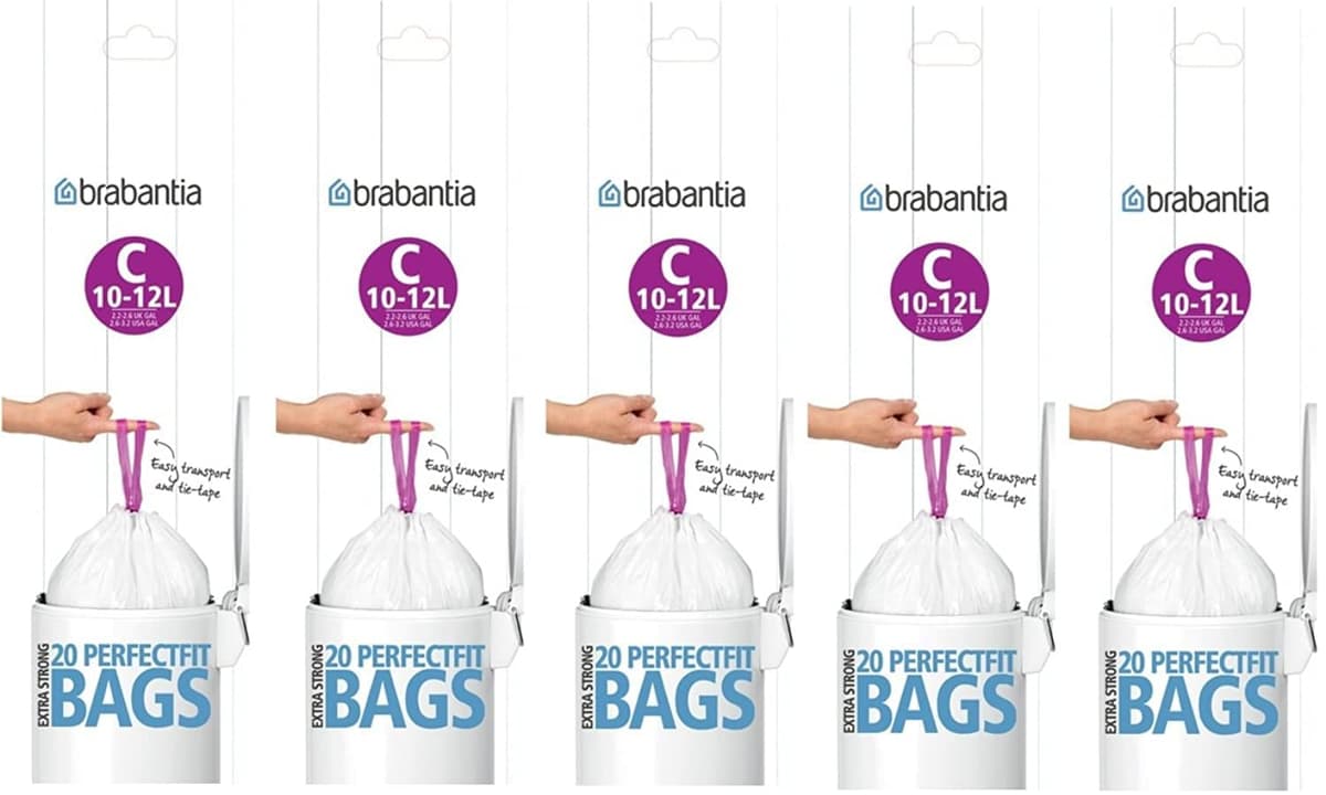 Brabantia Bolsas de Basura PerfectFit (Código L/40-45L) Extra Resistentes Bolsas con cinta de cierre (40 Bolsas) — view 25
