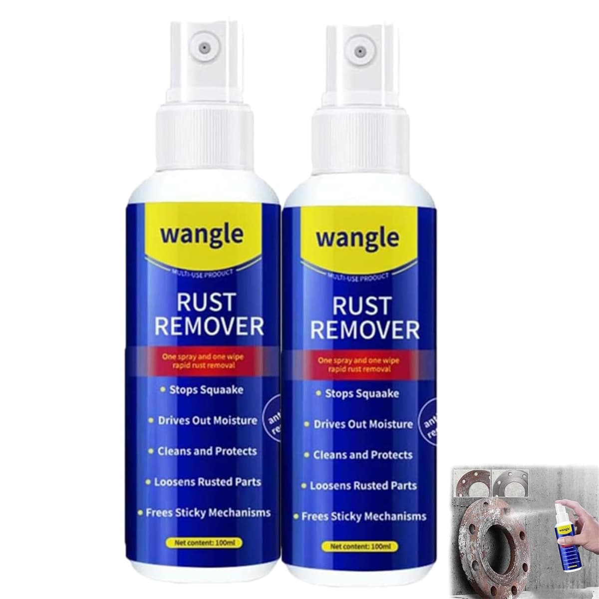 Wangle Rust Remover, Anti-Rusts Lubricant Spray & Rusts Removers, 2026 Upgrade Rust Remover For Metal, Fast-Acting Formula & Easy Application, For Use On Automotive Parts, Chains, Tools (1 PCS) — view 8