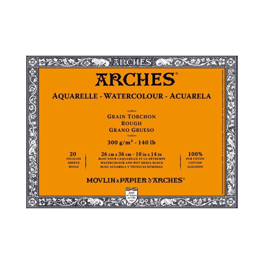 Arches - Papel de acuarela, bloc 12 hojas engomado 1 lado, grano fino, 300 g/m², 23 x 31 cm — view 17