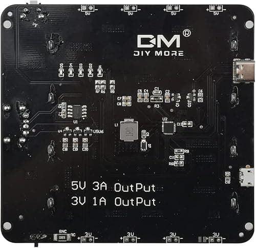 diymore 18650 Battery Holder Four Li-ion V9 Battery Shield Micro USB 5V/3A 3V/1A Power Bank Battery Charging Module (4 Holders) — view 4