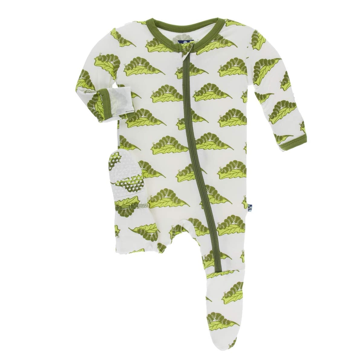 KicKee Pants Little Girls Basic Footie with Zipper - Lotus, 6-9 Months — view 20