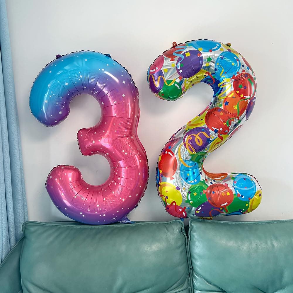 Foil Globo Número 5 Azul 40" (101cm), Inflable Helio o aire, Gigante Numeros 0-9, 10-19, 20-29, 30-100, Grande Globos Decoración para La Boda Aniversario y Cumpleaños Fiestas — view 187