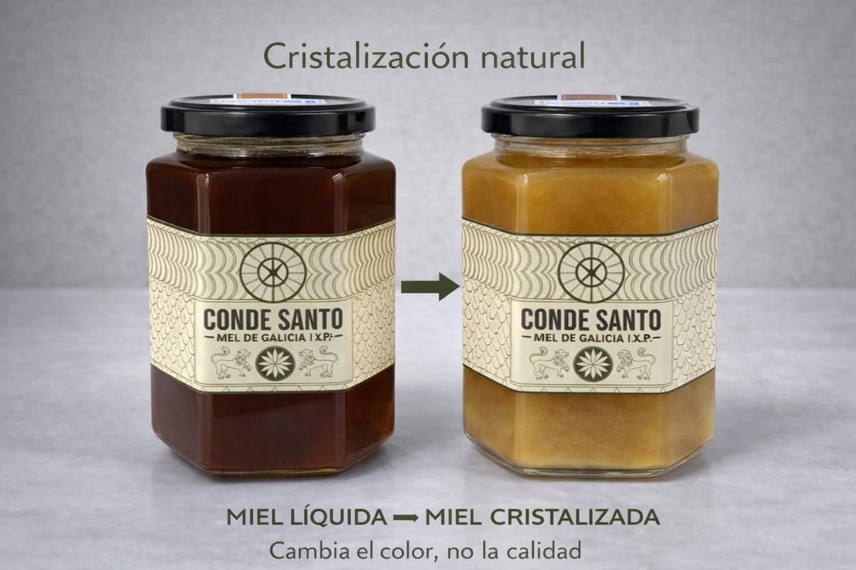 Miel Cruda de Montaña de Galicia IGP 1 kg – 100% Natural Sin Filtrar ni Pasteurizar | Miel Artesanal Directa del Apicultor | Conde Santo — view 3