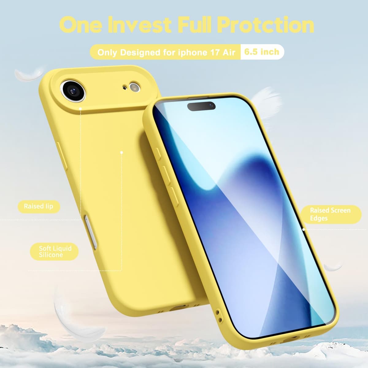 oakxco for iPhone 17 Pro Max Phone Case Liquid Silicone, Cute Thin Slim Grip Soft Rubber Gel for Women Men, Smooth Matte TPU Plain Solid Color Girly Simple Case with Camera Cover, Light Pink — view 1953