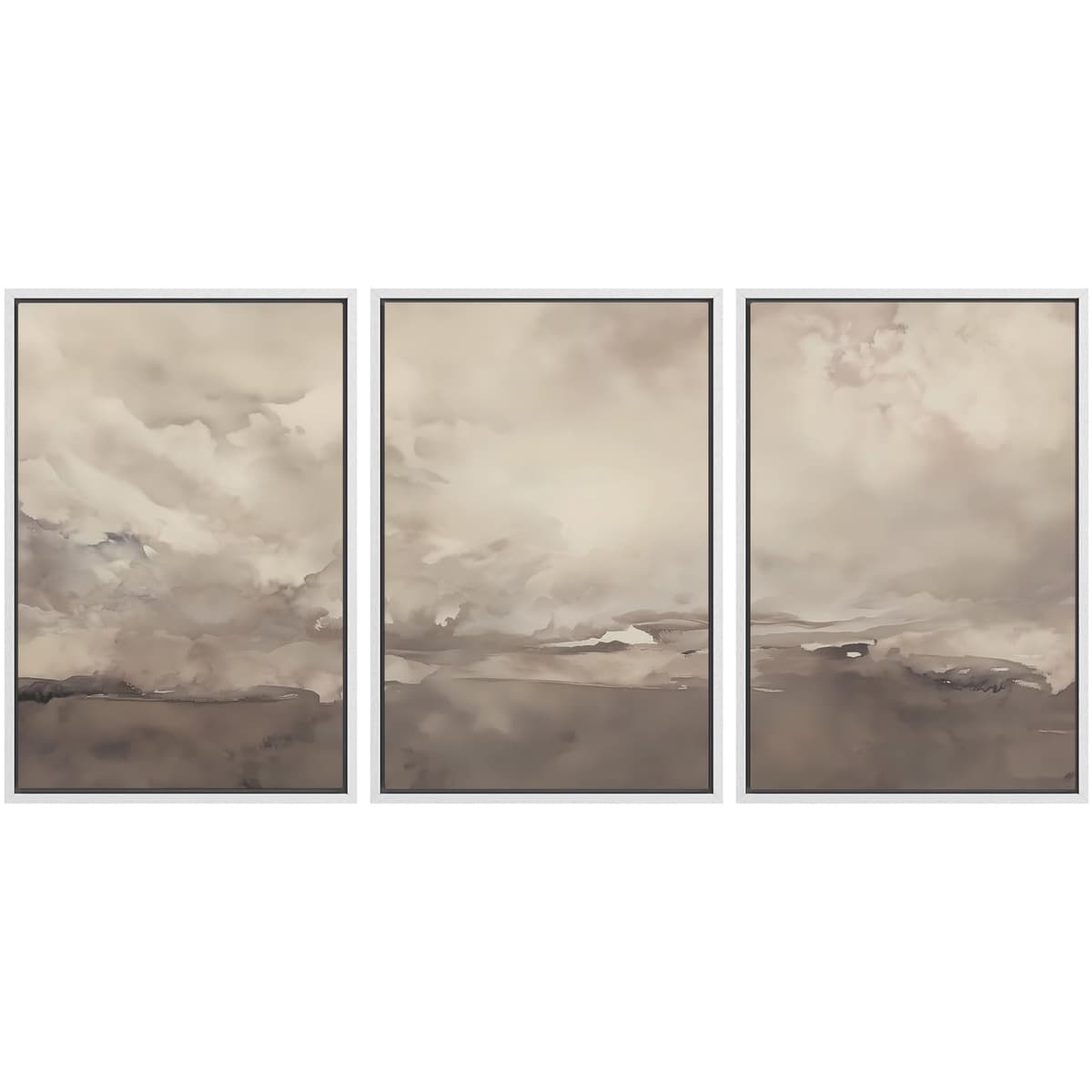 SIGNWIN Framed Canvas Print Wall Art Set Blue White Grunge Geometric Pattern Abstract Shapes Cozy Neutral Decorative Contemporary Minimal for Living Room, Bedroom, Office - 24"x36"x3 Natural — view 11