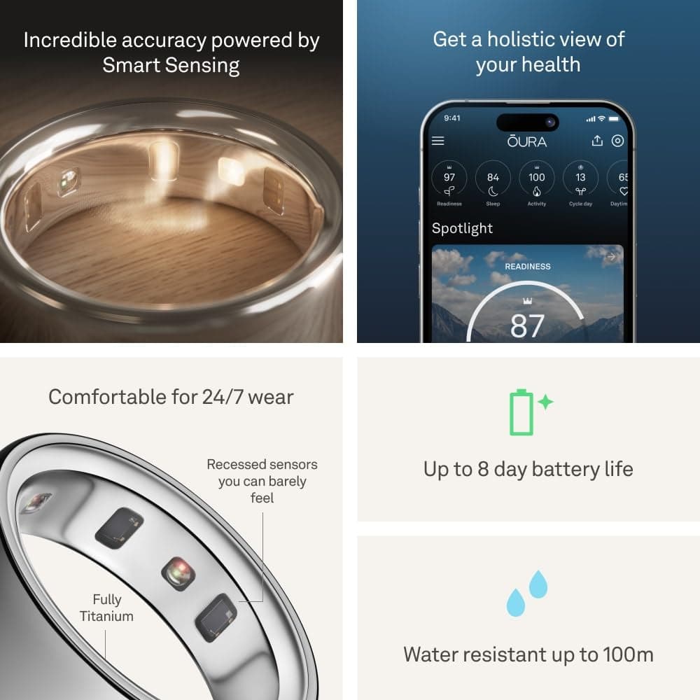 Oura Ring 4 - Silver - Size 9 - Size Before You Buy — view 5