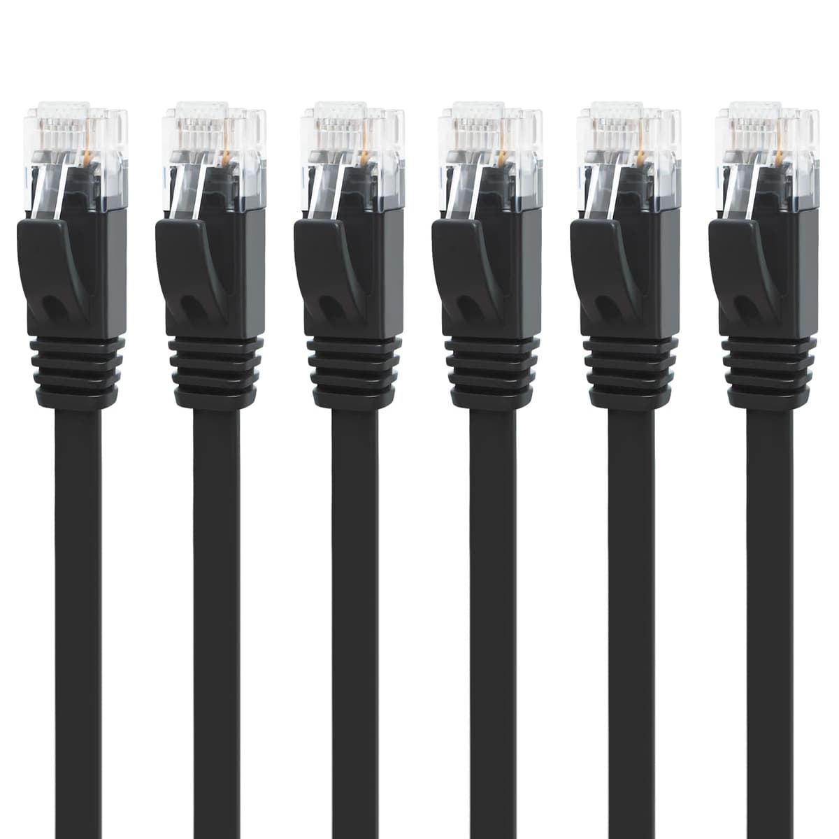 Yauhody CAT 6 Ethernet Cable 0.5m Black 6Pack Network Cable High Speed CAT6 Ethernet Patch Leads 0.5m Lan Cable CAT6 Gigabit Internet LAN Patch Cable for TV Gaming Router(6Pack Black) — view 19