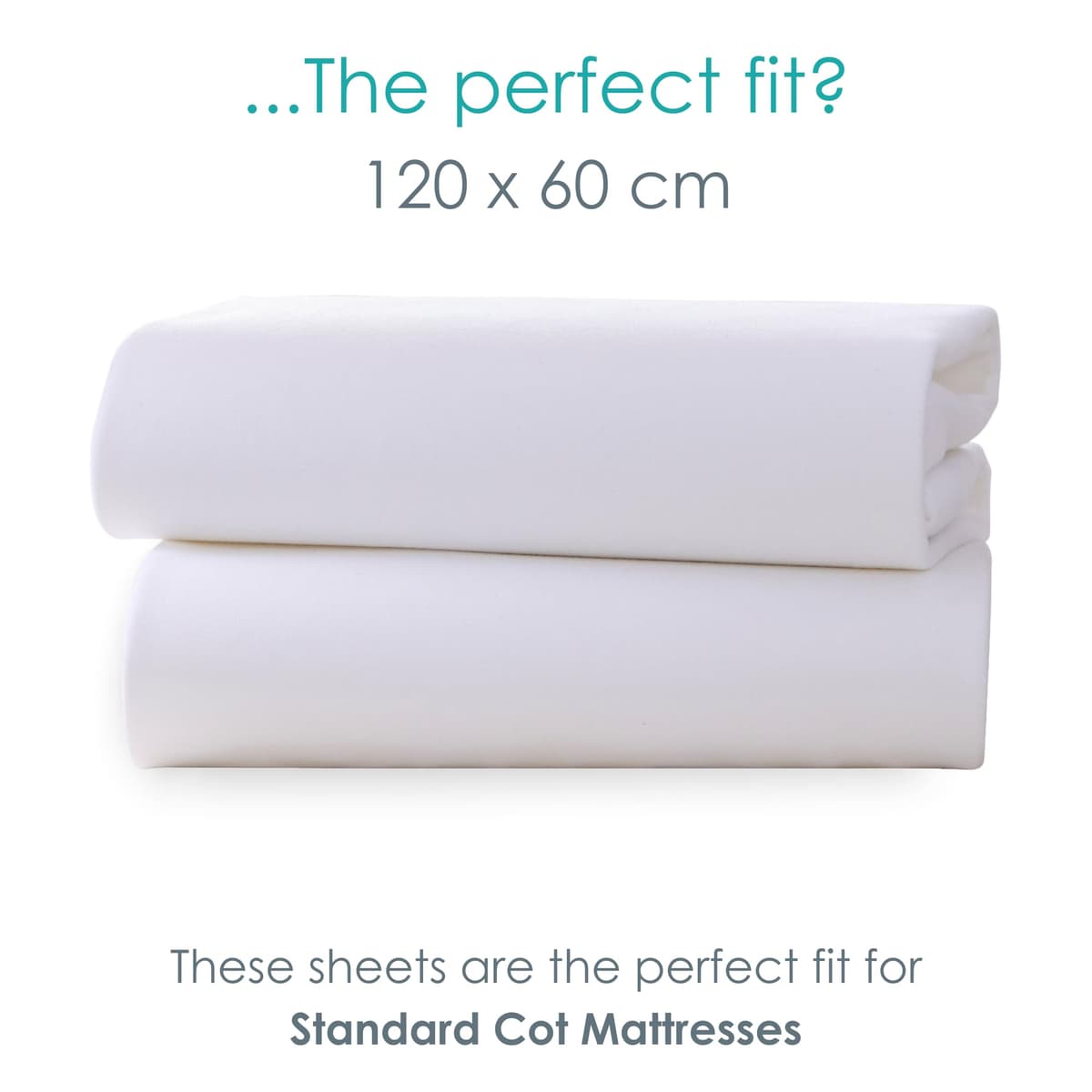 Clair de Lune 2 Pack Fitted Jersey Cotton Cot Sheets 60 x 120 cm (White) — view 2
