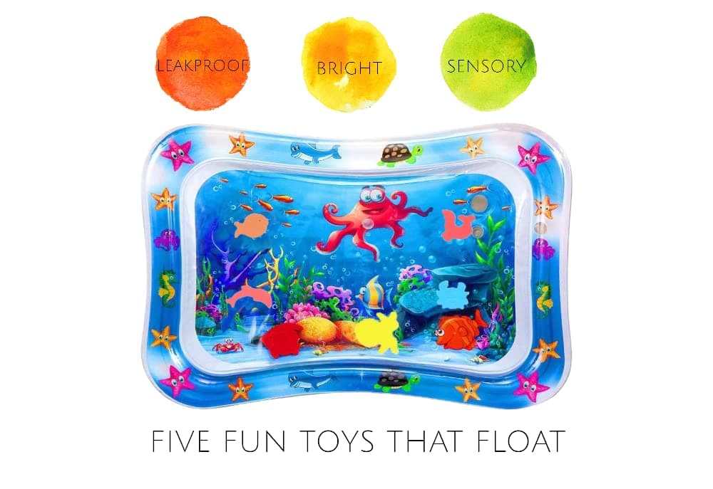 BabaBub Tummy Time Mat Inflatable Water Mat Baby Playmat Sensory Toy Development Stimulation Growth Activity Play Centre for Infants & Toddlers 3 to 24 Months Portable Strengthens Neck Girls Boys — view 5