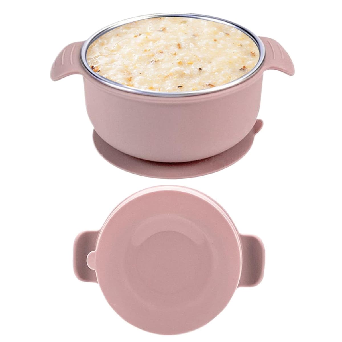 Babý Suction Bowl – Stainless Steel Non Slip Spill Proof Bowl | Double Handles Self Feeding Toḋdler B́owl | Babý Suction Bowls, Stainless Steel Non Slip Spill Proof Multiple Used — view 5