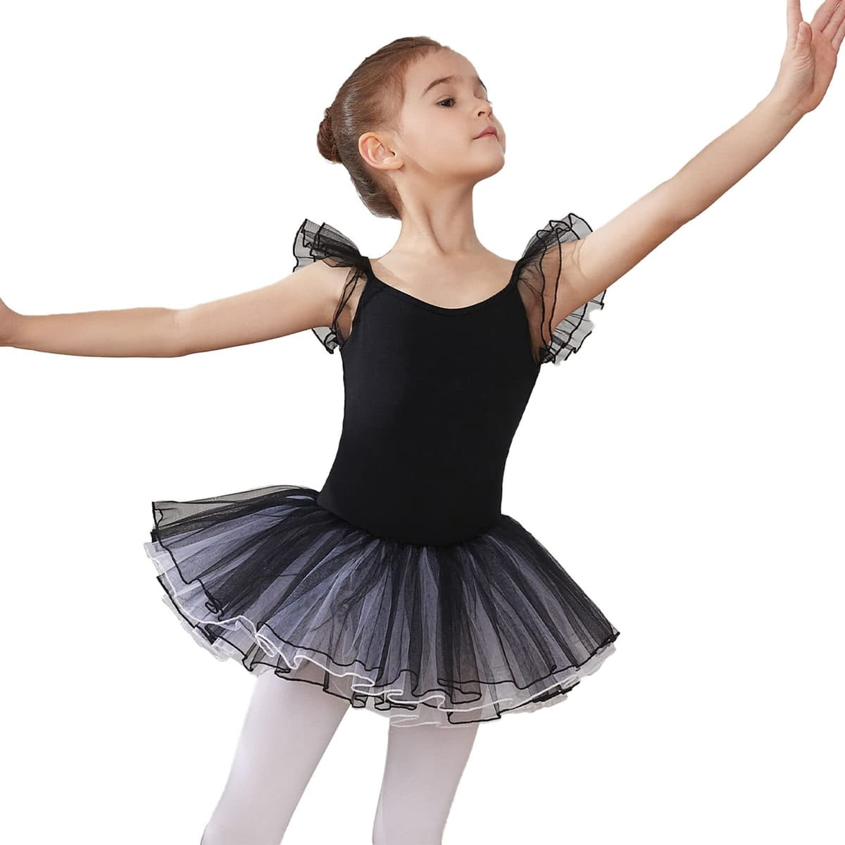HIPPOSEUS Niña Tutu Vestidos de Ballet Maillot de Danza Gimnasia Leotardo Body Clásico para Niñas Body Traje de Baile,Y-04WDM — view 14
