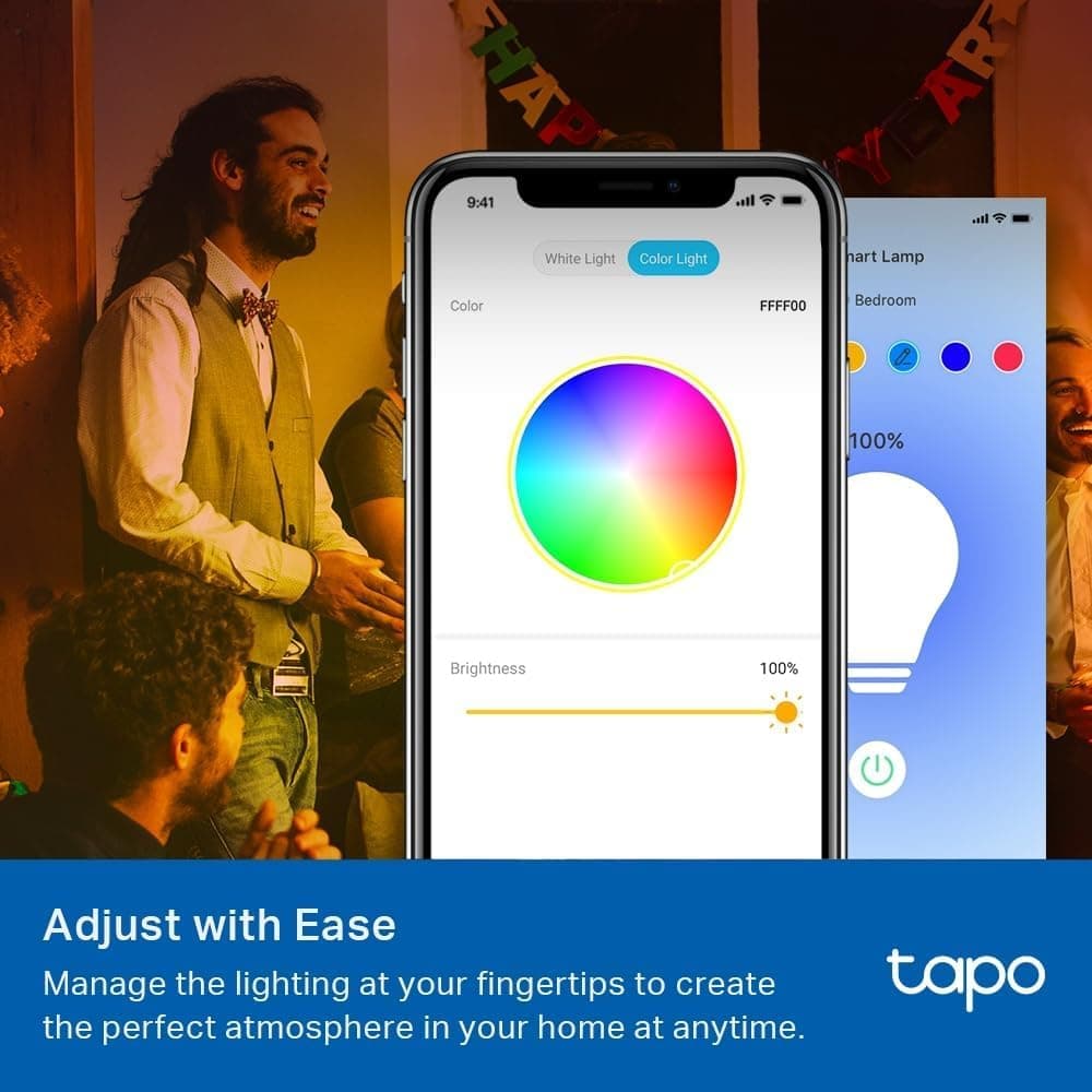 Tapo L530B (2-Pack) Smart Bulb, B22 Colour Changing Light Bulb, Alexa Light Bulbs, LED Light Bulb,8.7W (60W), Dimmable, Schedule & Timer, Energy Saving, App Remote Control, Google Voice Control — view 3