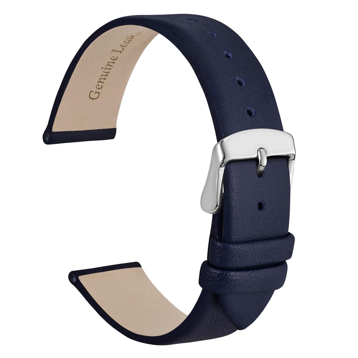 WOCCI Elegant Watch Straps, Genuine Leather Replacement Bands, Stainless Steel Buckle, 8mm 10mm 13mm 12mm 14mm 16mm 18mm 20mm 22mm — view 41