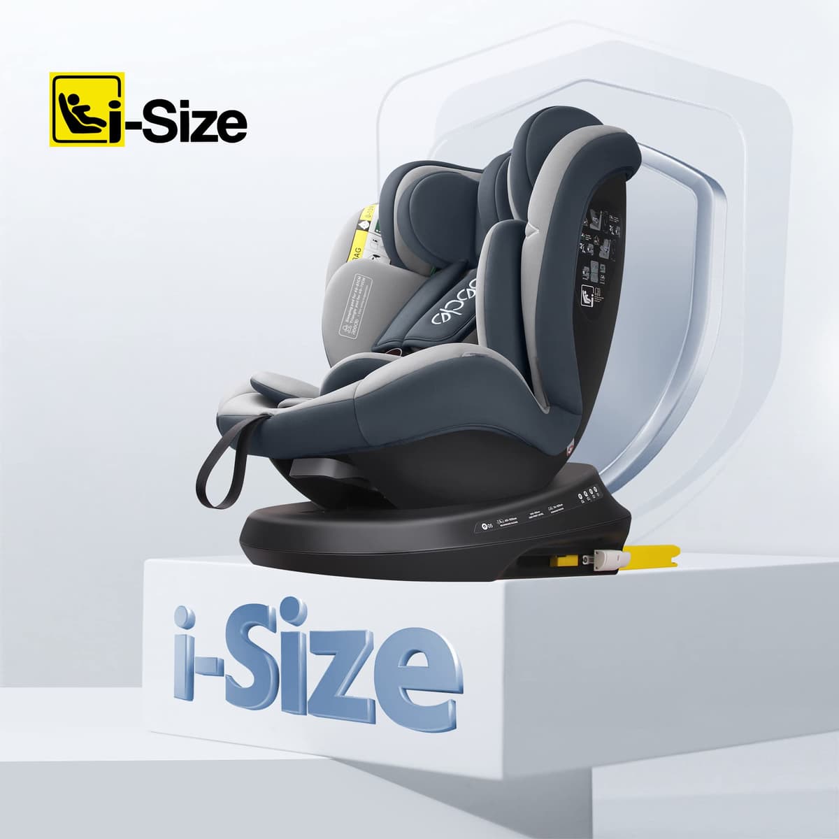 Reecle I-Size Silla de Coche Giratoria 360 con ISOFIX, 40-150cm (0~36kg), Aprox. 0-12 años (I-Size, Gris(ISOFIX)) — view 2