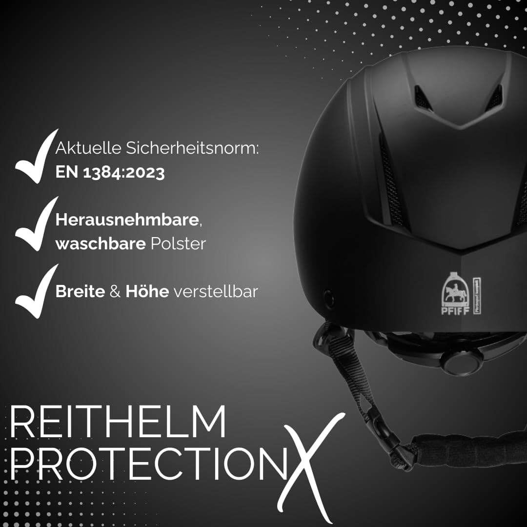 PFIFF 103119 ProtectionX - Casco de equitación para niños, tamaño Ajustable, con Sistema de ventilación, Color Azul, Negro y Rosa, Talla 48-52 cm (XS), y 52-56 cm (S) — view 4
