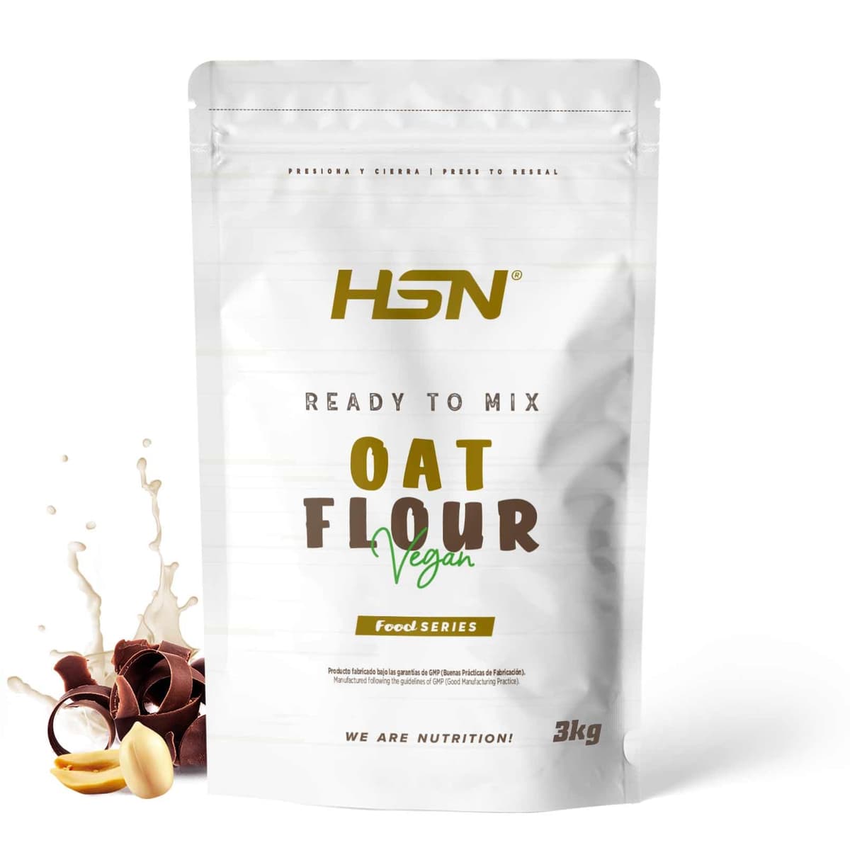 HSN Harina de Avena de Sabores Instantánea en Polvo | Sin Sabor 3Kg = 60 Tomas por Envase | Sin Azúcares Añadidos | Ideal Tortitas de Avena, Batidos de Proteínas | No-GMO, Vegano — view 16