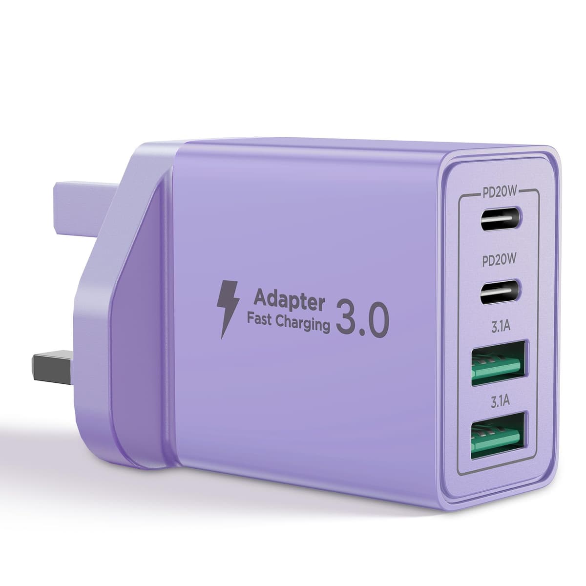 USB C Plug Fast Charge, 40W 4-Port Multi USB Charger Plug UK Dual Port PD Power Adapter +QC Wall plug Multiport Mains Type C Charging Plug for iPhone 17 16 15 14 13 12 11 Pro Max XS XR 8, Samsung, Pad — view 17