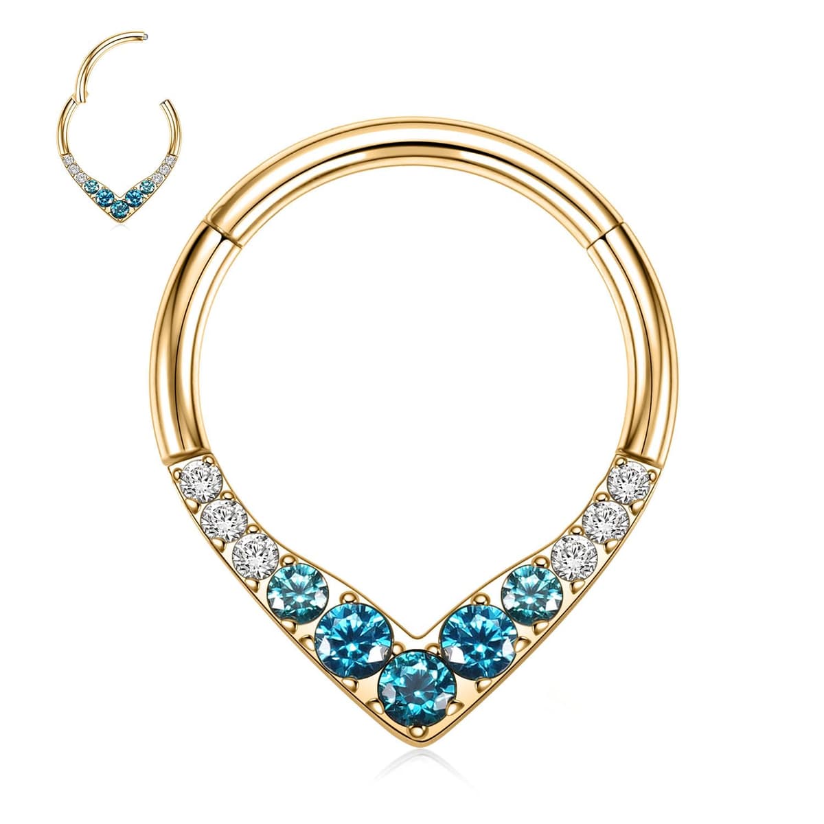 hengkaixuan Teardrop Daith Earrings Septum Jewellery Nose Hoop Ring Surgical Steel Daith Rook Tragus Piercing Jewellery Septum Clicker Ring Small Hoop Earring