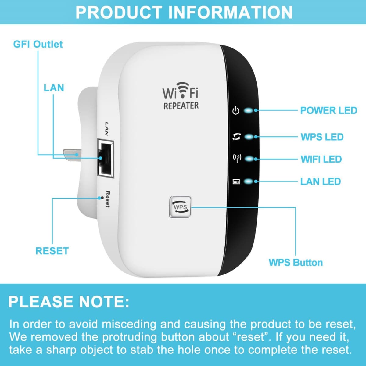 2026 WiFi Extender, WiFi Booster, WiFi Repeater, Covers Up to 3000 Sq.ft and 45 Devices, Internet Booster - with Ethernet Port, Quick Setup, Home Wireless Signal Booster, UK Plug — view 2