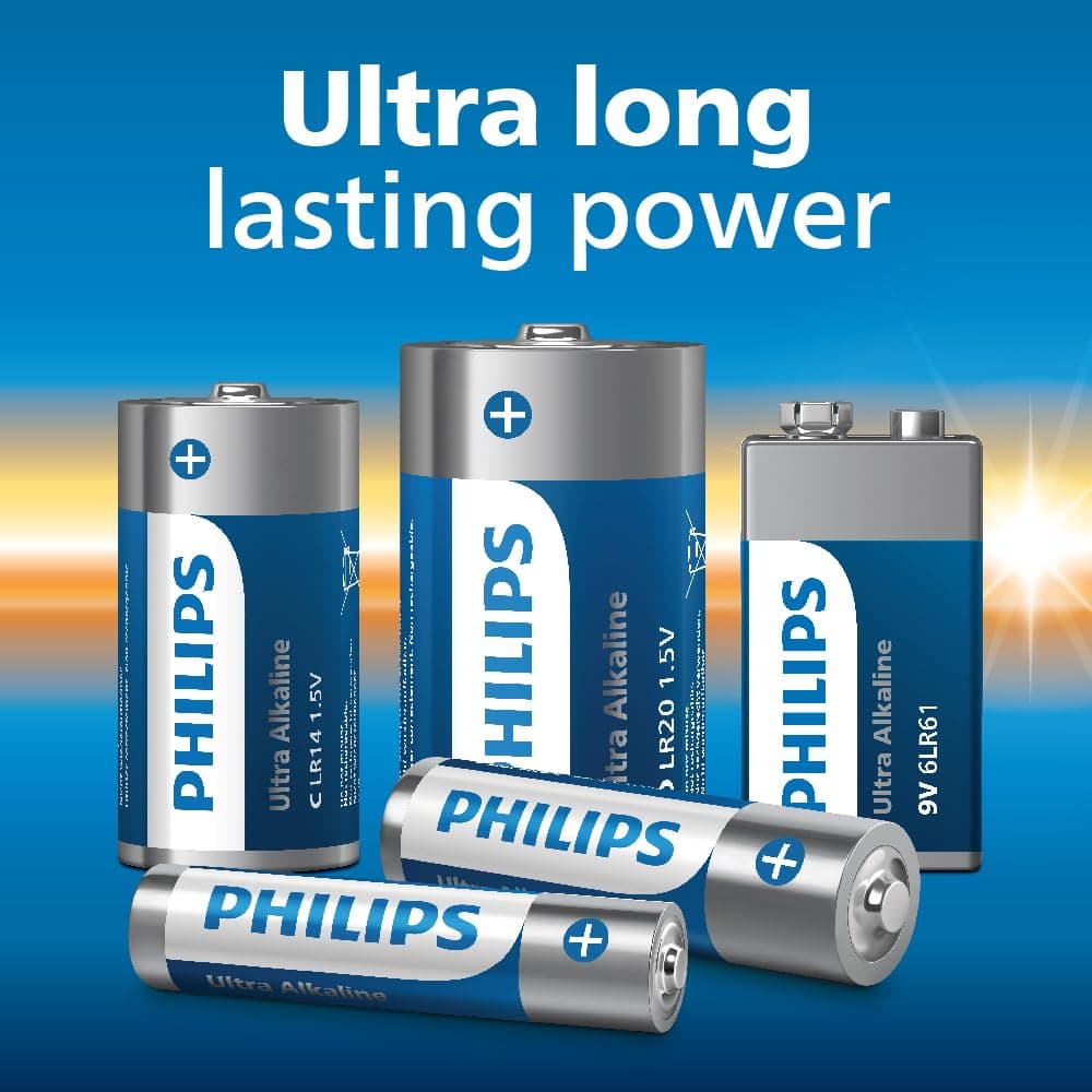 Philips Ultra 9V Alkaline Batteries, 6LR61 - Essential for Smoke Detectors and Radios, Pack of 20 — view 5