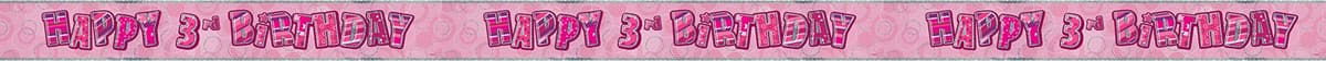 Unique Party 92068 - 9ft Foil Glitz Pink Happy 80th Birthday Banner — view 197
