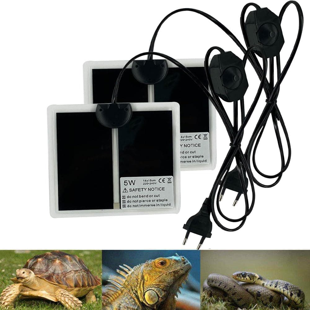 Manta Calefactora para Reptiles, 2 PIEZAS Almohadilla Térmica para Reptiles con Temperatura Ajustable para Reptiles Tortuga Serpientes Lagartos Geckos -Tapetes Térmicos para Terrarios(28x15CM) — view 12