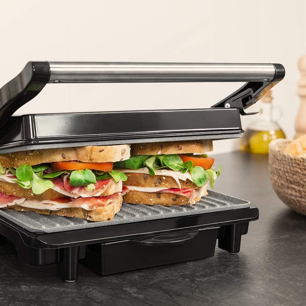 Cecotec Parrilla Eléctrica Rock'Ngrill 1500 Rapid, 1500 W, Revestimiento de Piedra Rockstone, Placa Superior Adaptable en Altura, Bandeja Recogegrasas, Revestimiento Ecológico, 12.4X30.8X33.2 Cm — view 5